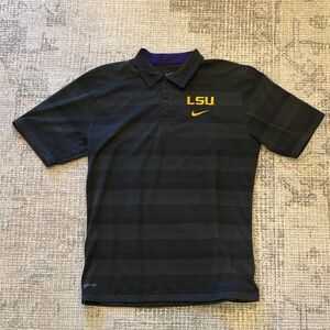 Nike LSU Tigers Black & Gray Polo with LSU Logo